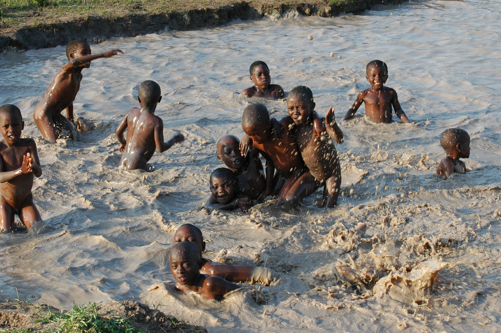 water and children