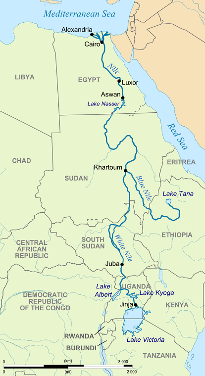 River Nile map photo credit Wikimedia Commons