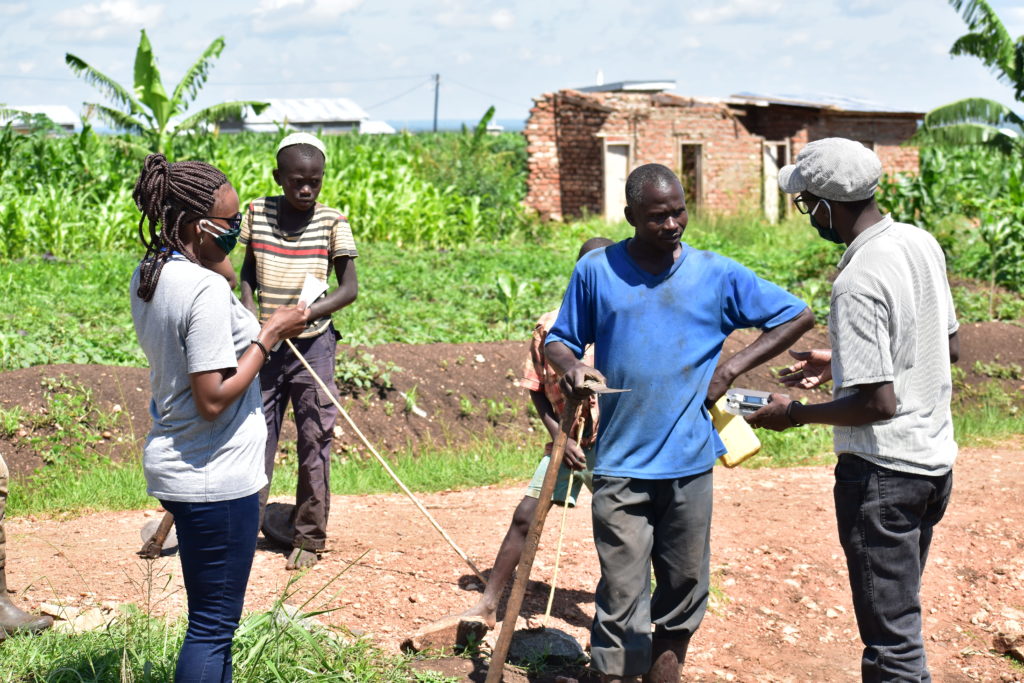Wabuna and his children speaking to Journalists at the camp water crisis has hit Bunambutye landslides camp amidst coronavirus outbreak