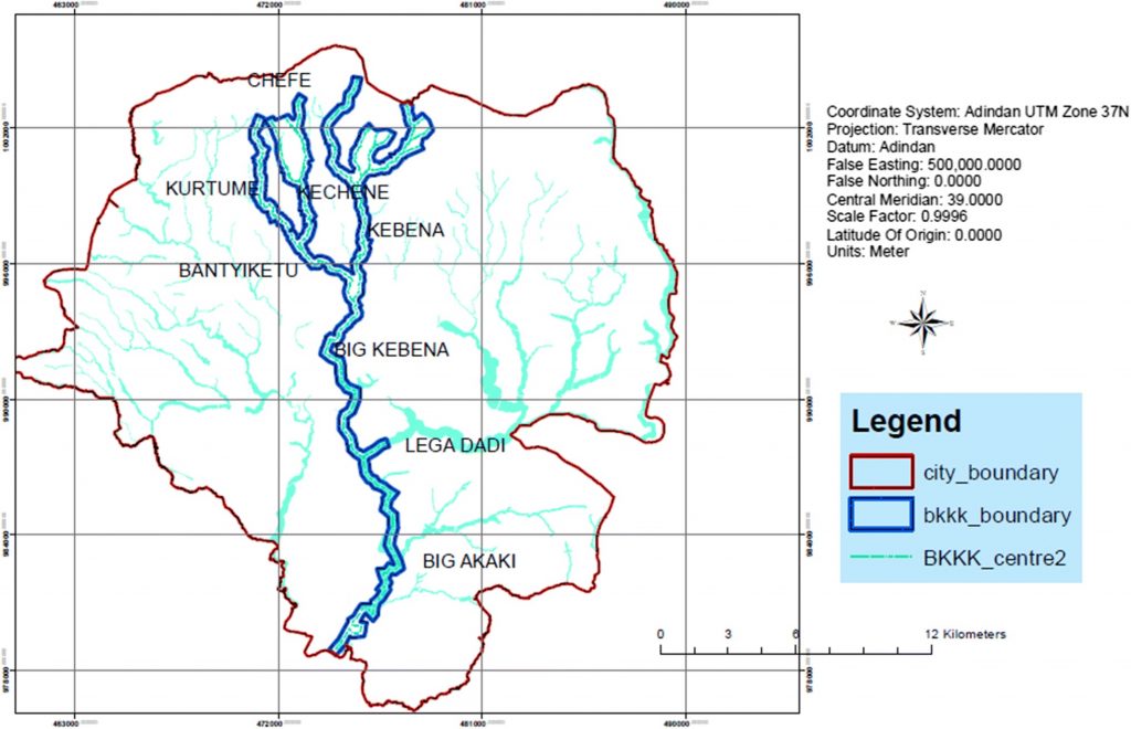 Addis Ababa River Map 1