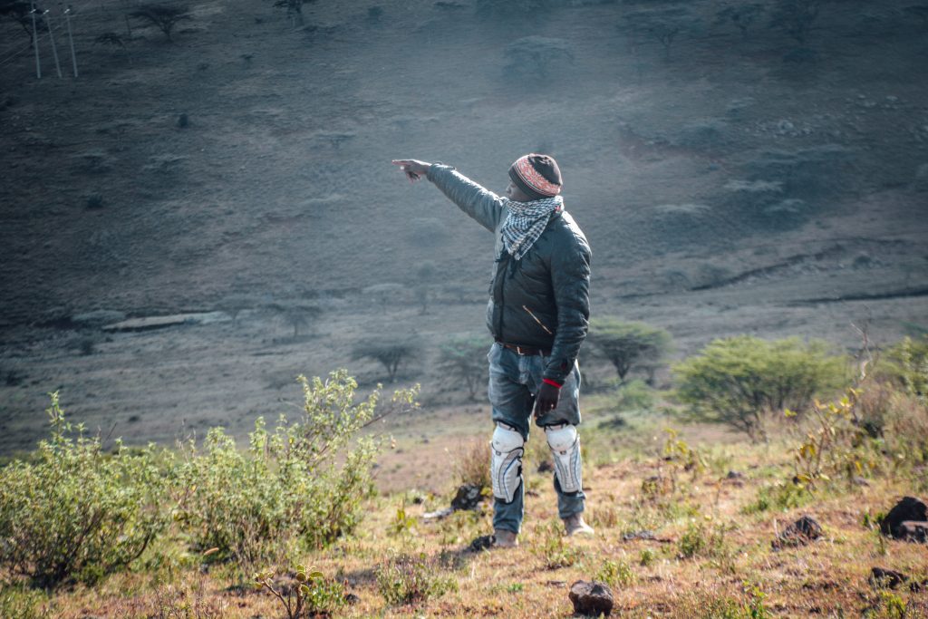Paul points an area that was swarmed with animals and vultures in the past 2