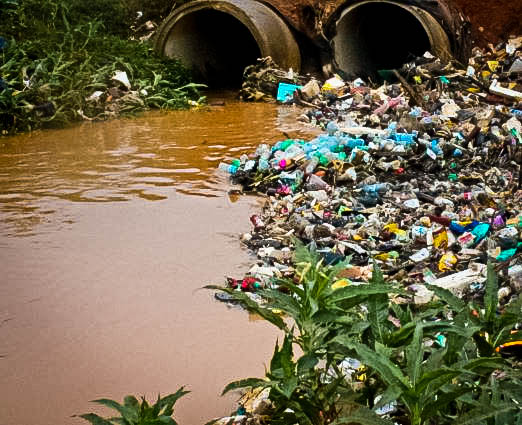 Sights of plastics clogging water channels that empty into Lake Victoria swamps are common in different areas of Kampala City