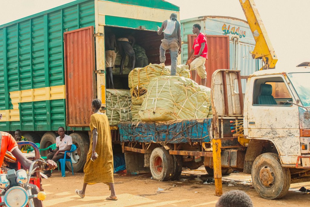 Crane loading Fish for transport in Bor town of Jonglei State of South Sudan 1