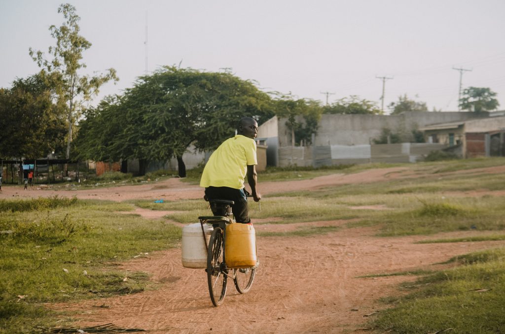boy riding bicycle