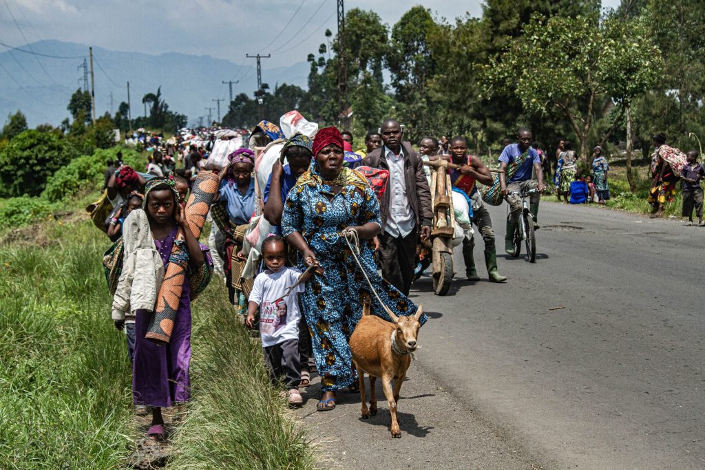 people fleeing walking