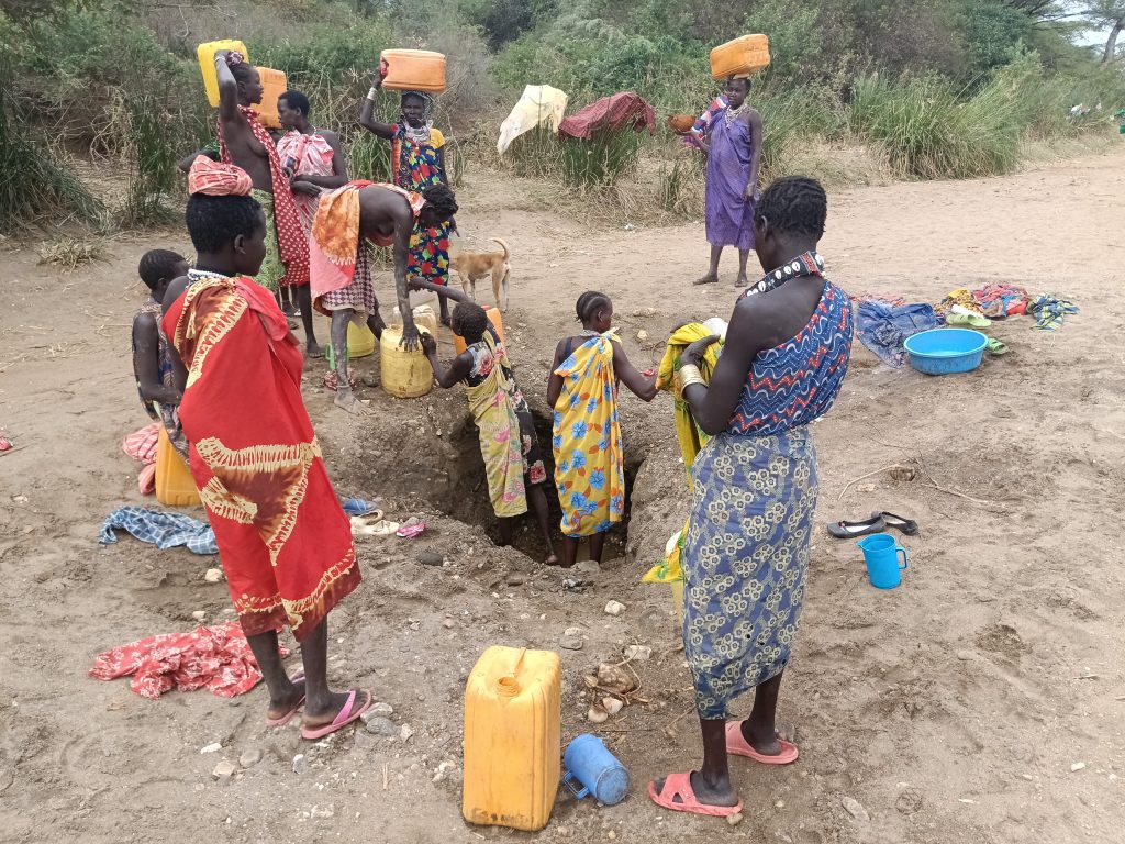 women fetching water