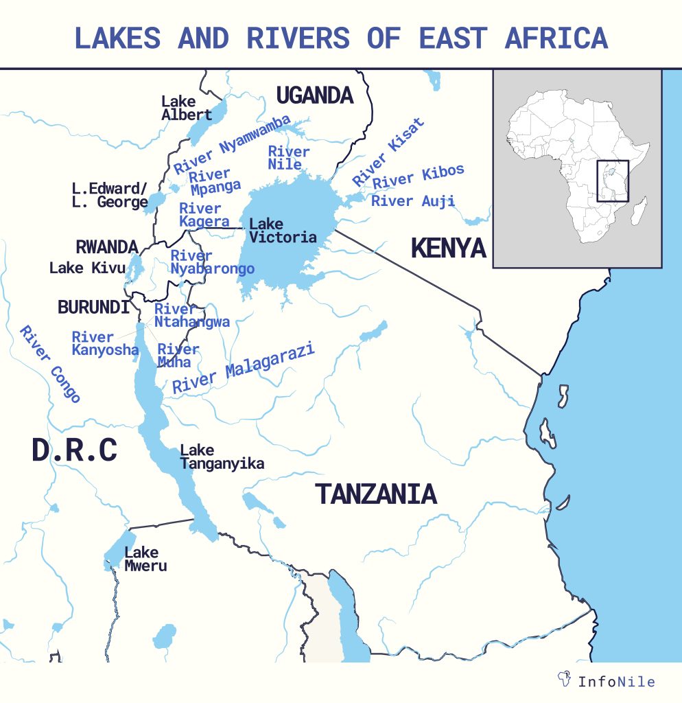 Map of East Africa showing the lakes and the main river systems of that regionx 01 2