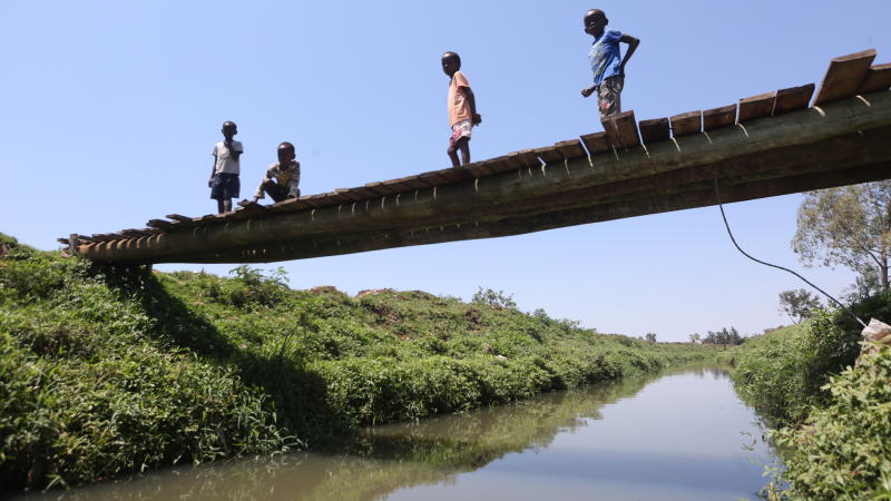 Polluted Kisat River
