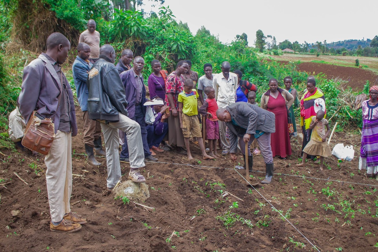 Farmers in the slopes of Mt. Elgon are pleased with the groundwater initiative. Photo By Javier Silas Omagor